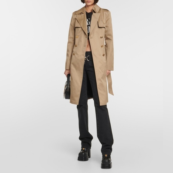 VERSACE Gabardine Belted Double Breasted Trench Coat Size 42 $3025 NWT - Picture 7 of 16